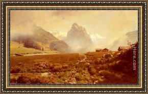 Antibes And The Maritime Alps Framed Paintings - The Swiss Alps by Frederick Judd Waugh