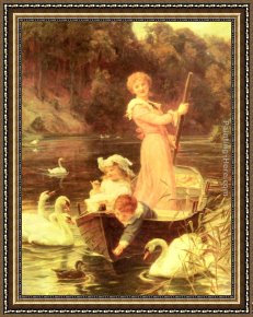 Morgan Framed Paintings - A Day On The River by Frederick Morgan