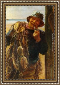 Frederick Framed Paintings - A Jovial Fisherman by Frederick Morgan