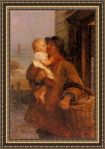 Morgan Framed Paintings - A Welcome For Daddy by Frederick Morgan