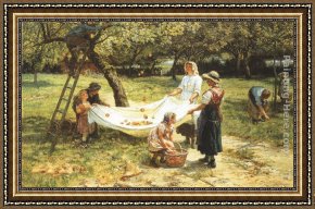 Frederick Framed Paintings - An Apple-gathering by Frederick Morgan
