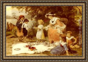 Morgan Framed Paintings - Charity by Frederick Morgan