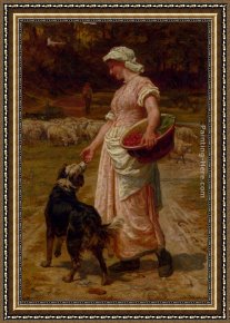 Frederick Framed Paintings - Love Me, Love My Dog by Frederick Morgan