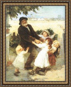 Morgan Framed Paintings - Off to the Fair by Frederick Morgan