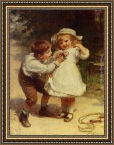 Morgan Framed Paintings - Sweethearts by Frederick Morgan