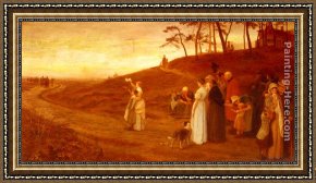 Departure to The Hunt Framed Paintings - The Emigrants' Departure by Frederick Morgan