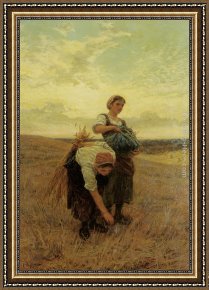 Frederick Framed Paintings - The Gleaners by Frederick Morgan