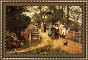 Morgan Framed Paintings - The School Belles by Frederick Morgan