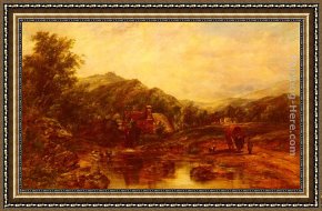 George Frederick Watts Framed Paintings - A Mill Stream Among The Hills by Frederick Waters Watts