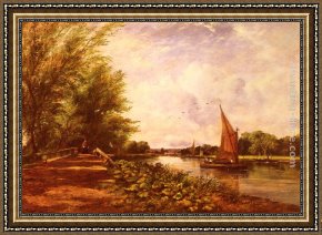 George Frederick Watts Framed Paintings - The Riverbank by Frederick Waters Watts