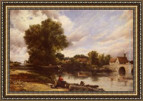 George Frederick Watts Framed Paintings - Along The River by Frederick William Watts
