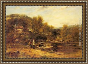 George Frederick Watts Framed Paintings - Anglers by a Stream by Frederick William Watts