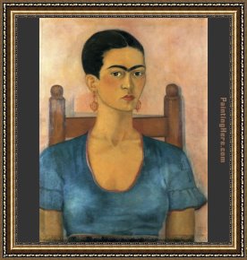 Fridakahlo-self-portrait-1930 Framed Paintings - FridaKahlo-Self-Portrait-1930 by Frida Kahlo