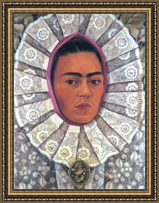 Fridakahlo-self-portrait-1930 Framed Paintings - FridaKahlo-Self-Portrait-1948 by Frida Kahlo