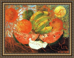 Frida Framed Paintings - Fruit of Life by Frida Kahlo