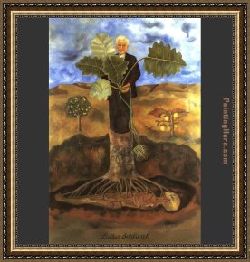 Frida Framed Paintings - Luther Burbank by Frida Kahlo