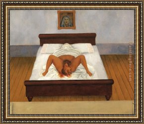 Frida Framed Paintings - My Birth by Frida Kahlo