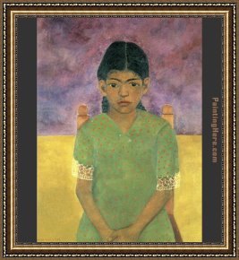 Nina Con Flor Framed Paintings - Portrait of Virginia Nina by Frida Kahlo