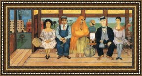 Frida Framed Paintings - The Bus by Frida Kahlo