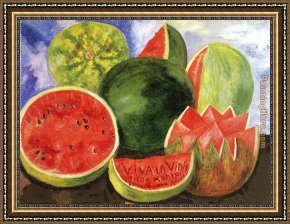 Frida Framed Paintings - Viva la vida by Frida Kahlo