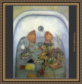 Those Blossoms You Gave So Freely 1 Framed Paintings - What the Water Gave Me by Frida Kahlo