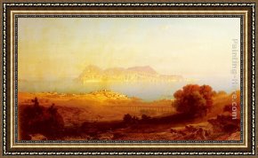 Bamberger Framed Paintings - Gibraltar by Friedrich Bamberger