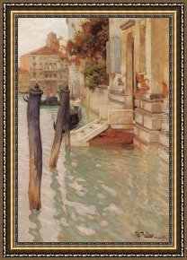 A Regatta on The Grand Canal Framed Paintings - On The Grand Canal, Venice by Fritz Thaulow