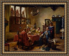 The Meagre Company Framed Paintings - A Merry Company by Fritz Wagner