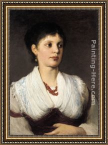 Portrait of a Woman Framed Paintings - A portrait of a woman in native costume by Gabriel Cornelius Ritter von Max