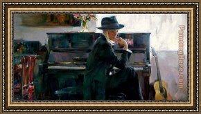 Beach Framed Paintings - A WALK ON THE BEACH by Garmash