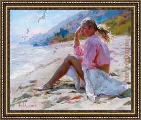 Garmash Framed Paintings - By the shore by Garmash