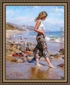 Garmash Framed Paintings - Toes in the Sand by Garmash