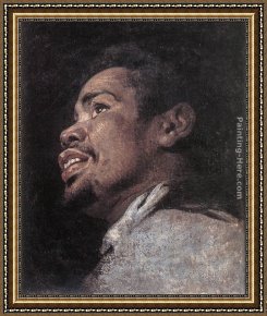 Study of The Head of an Old Woman Framed Paintings - Head Study of a Young Moor by Gaspard de Crayer