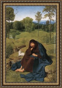 Totes Meer Mit Moabitergebirge, Abendstimmung Framed Paintings - John the Baptist in the Wilderness by Geertgen tot Sint Jans