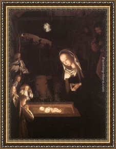 Totes Meer Mit Moabitergebirge, Abendstimmung Framed Paintings - Nativity, at Night by Geertgen tot Sint Jans