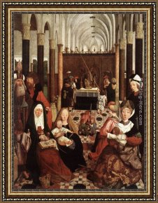 Totes Meer Mit Moabitergebirge, Abendstimmung Framed Paintings - The Holy Kinship by Geertgen tot Sint Jans