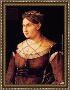 Caterina Cornaro, Queen of Cyprus Framed Paintings - Caterina Cornaro, Queen of Cyprus by Gentile Bellini
