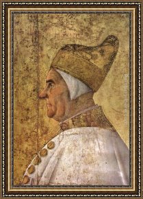 Gentile Bellini Framed Paintings - Portrait of Doge Giovanni Mocenigo by Gentile Bellini