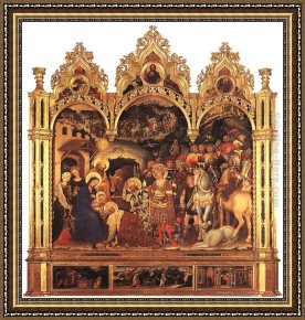 Triptych of The Adoration of The Magi Framed Paintings - Adoration of the Magi by Gentile da Fabriano