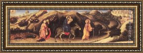Flight Framed Paintings - Rest during the Flight into Egypt by Gentile da Fabriano