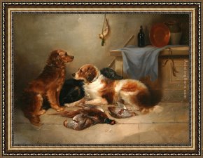 Hunt Framed Paintings - After the Hunt by George Armfield