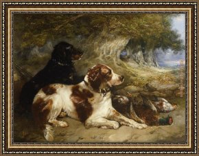 George Armfield Framed Paintings - Gundogs with Game by George Armfield