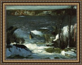 North Star Framed Paintings - North River by George Bellows