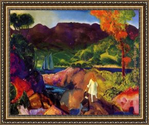 Approaching Autumn I Framed Paintings - Romance of Autumn by George Bellows