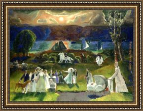 Summer Framed Paintings - Summer Fantasy by George Bellows