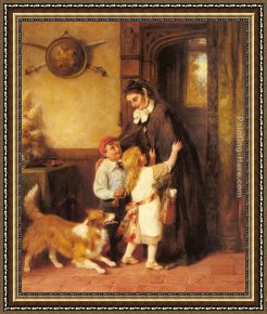 Joyful Framed Paintings - A Joyful Welcome by George Bernard O'Neill