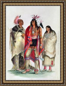 North Star Framed Paintings - North American Indians, circa by George Catlin