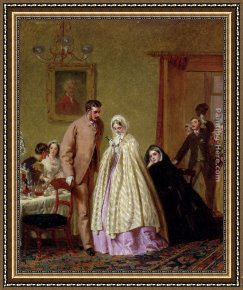 Breakfast Framed Paintings - The Wedding Breakfast by George Elgar Hicks