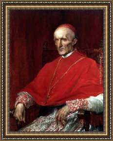 George Frederick Watts Framed Paintings - Cardinal Manning by George Frederick Watts