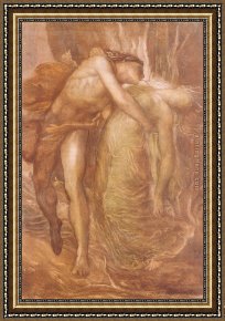 George Frederick Watts Framed Paintings - Orpheus and Eurydice by George Frederick Watts
